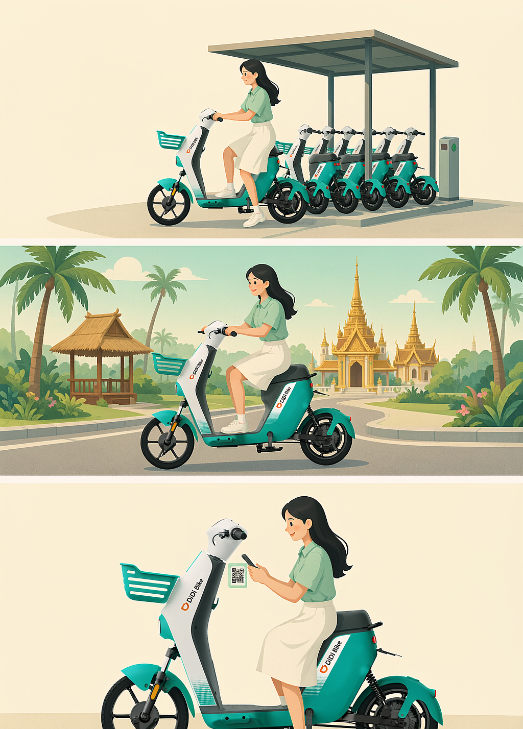 DiDi Bike usage guide illustration